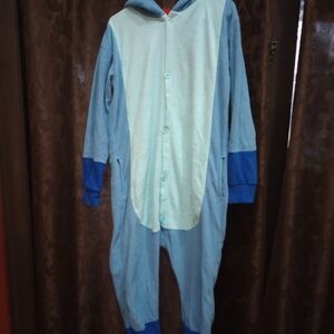 Blue Hooded Onesie Pajamas